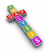 stock photo of gap  - 3d rendering of buzzword gap analysis on white background - JPG 