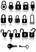 picture of locking  - Set of lock and key icons - JPG 