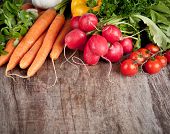 foto of food  - Fresh vegetable on wooden table - JPG 