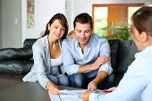 picture of future  - Couple meeting consultant for financial contract - JPG 
