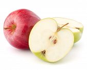foto of segment  - Red and green apple isolated on white background cutout - JPG 