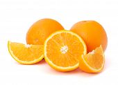 pic of segment  - Sliced orange fruit segments  isolated on white background - JPG 