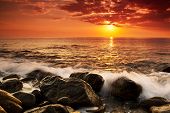 pic of sunset  - Sunset at Sea - JPG 