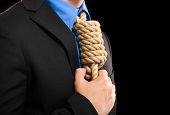 picture of pressure  - Businessman with a rope in place of a collar - JPG 