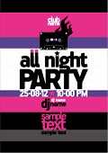 stock photo of places  - All Night Party design template with place for text - JPG 