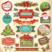 image of holidays  - Collection of christmas ornaments and decorative elements - JPG 