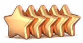 stock photo of business concept  - Five gold stars golden 5 star service award success decoration abstract - JPG 