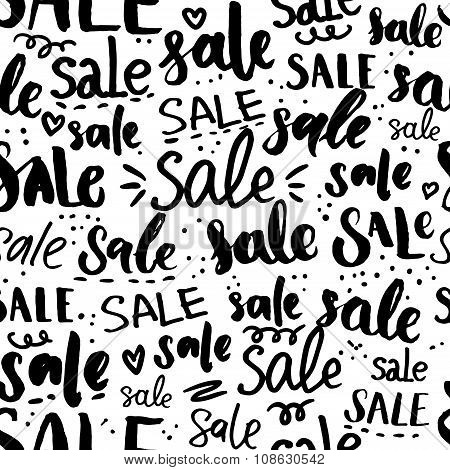 sale word pattern hand drawn words and calligraphy seamless