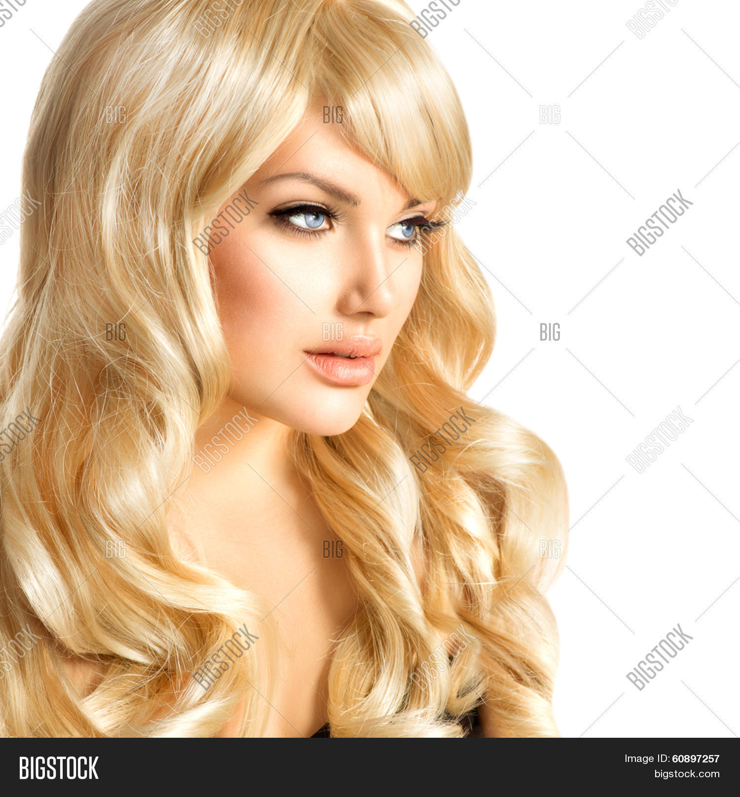 Beauty Blonde Woman Portrait Beautiful Model Girl With Long Curly Beauty Blonde Woman Portrait Beautiful Model Girl With Long Curly Blond Hair Hairdressing