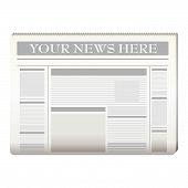 image of newspaper  - Newspaper template to your own news over white - JPG 