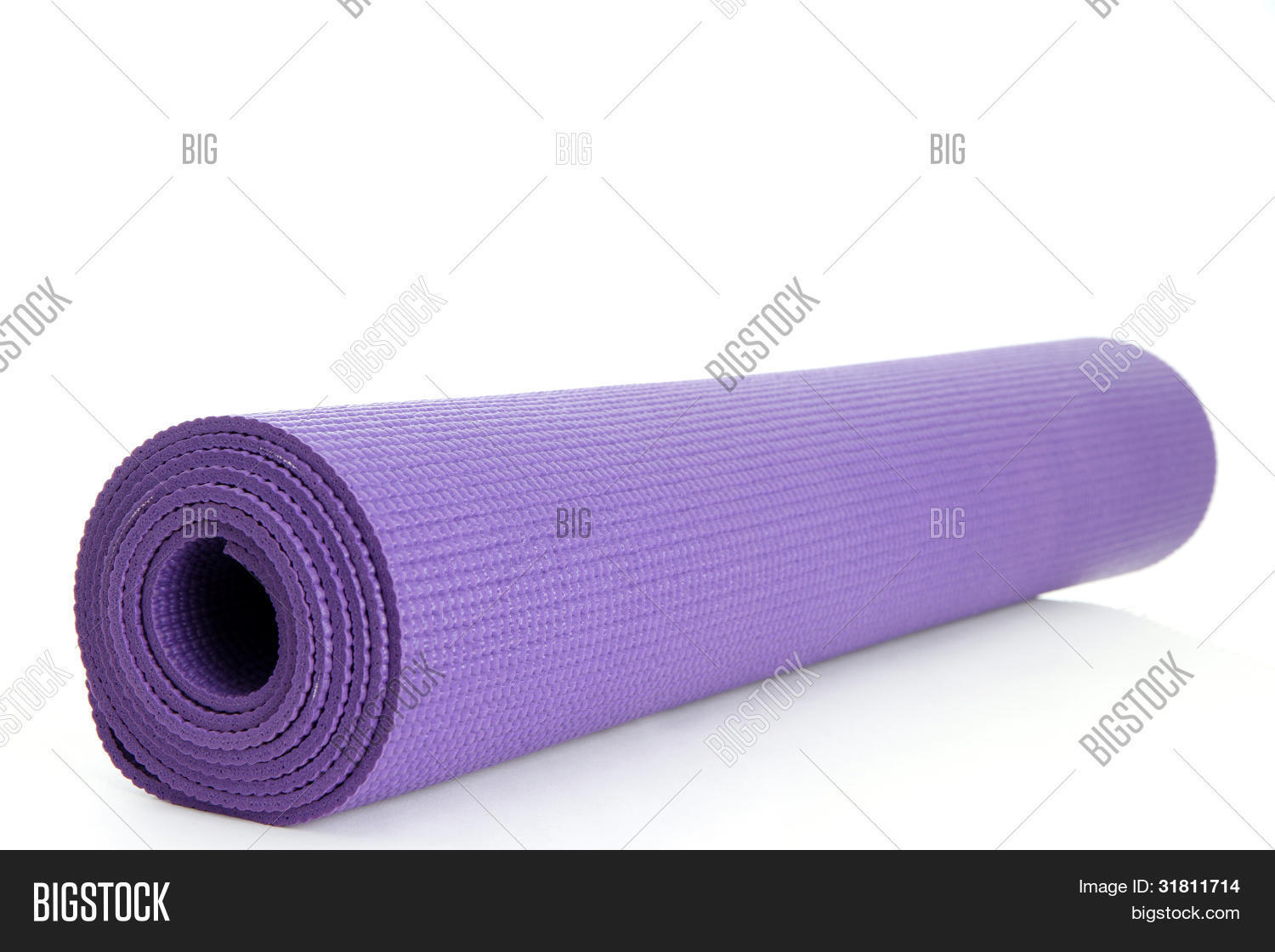 Rolled Up Yoga Mat on a White Background Stock Photo & Stock Images