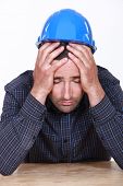 pic of construction worker  - Overworked builder has had enough - JPG 
