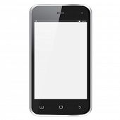 pic of illustration  - Realistic mobile phone with blank screen isolated on white background - JPG 