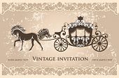 image of horse  - Royal carriage with  horse on the grunge background - JPG 