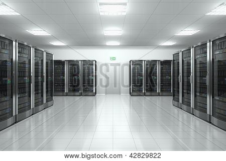 Picture or Photo of Modern network and communication concept: server room in datacenter

Design of servers is totally my own and all text labels are fully abstract