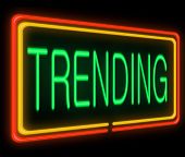 stock photo of trend  - Illustration depicting a neon sign with a trending concept - JPG 