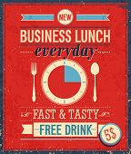 pic of illustration  - Vintage Bussiness Lunch Poster - JPG 