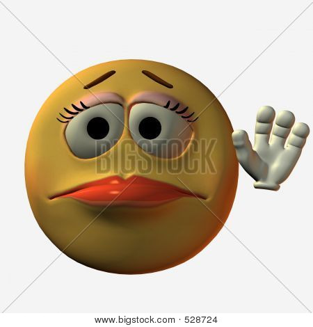 cartoon girl waving