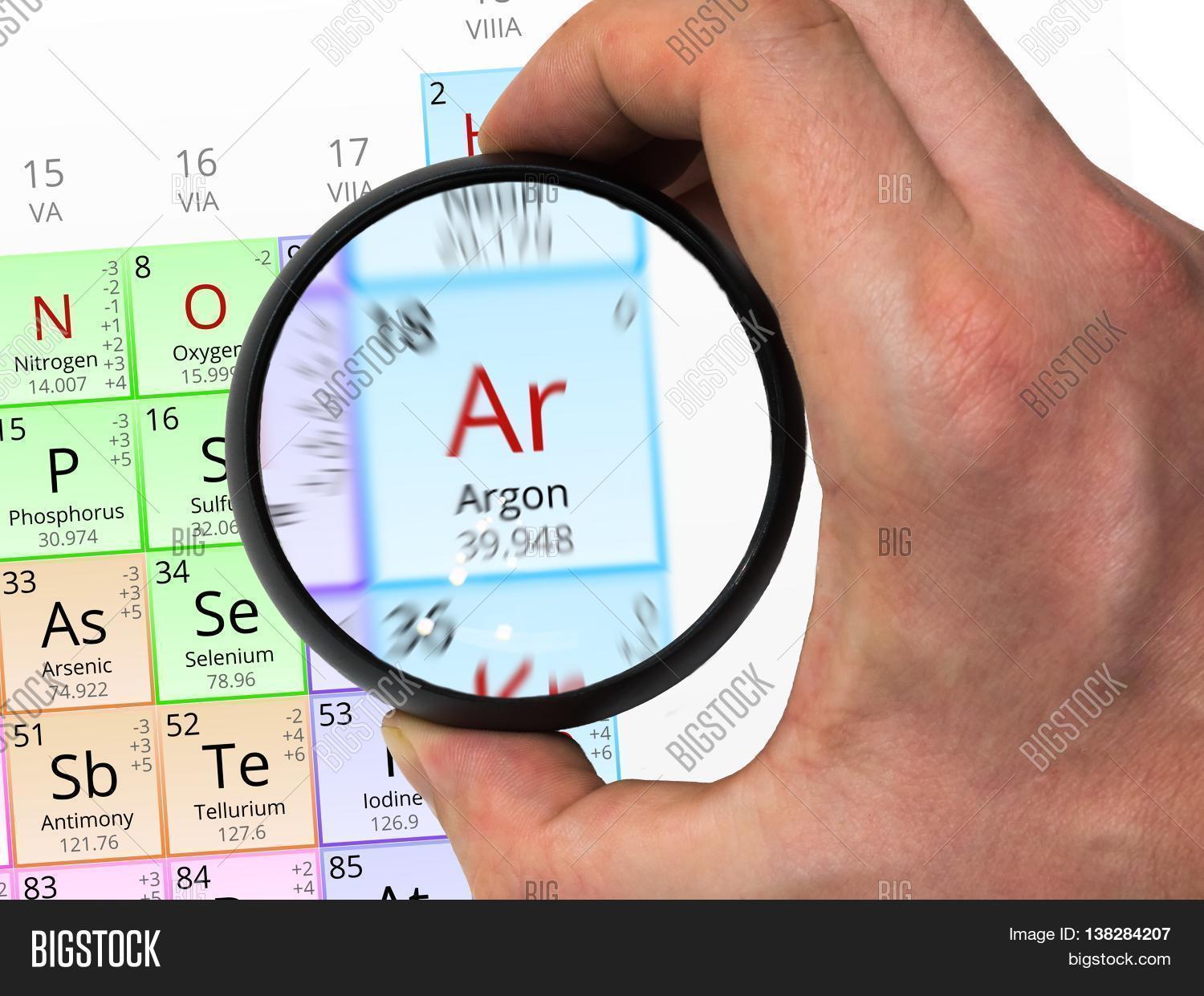 Argon Symbol Ar. Element Periodic Image & Photo Bigstock