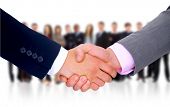 image of handshake  - handshake isolated on business background - JPG 