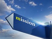 foto of strategy  - Mission road sign for business and marketing concepts - JPG 