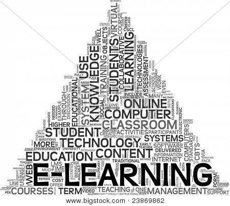 Picture or Photo of E-learning and education concept in tag cloud on white background