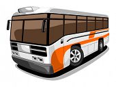 picture of transportation  - Front and side view of public transport Bus in orange and grey color - JPG 