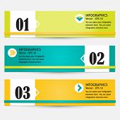 stock photo of bright  - Modern bright infographic set of three colorful abstract banners - JPG 