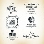 image of restaurant  - Label set for restaurant menu design - JPG 