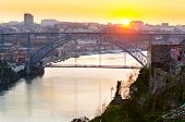 image of bridge  - view of Dom Luis I bridge at Porto - JPG 