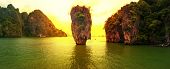 picture of nature  - James Bond island sunset panoramic photography - JPG 
