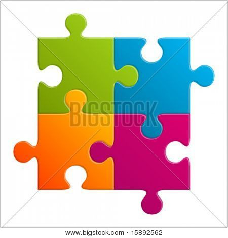 Picture or Photo of Puzzle vector illustration. Eps 10.