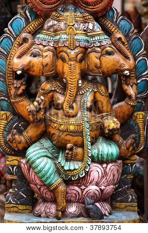 ganesh wood carving