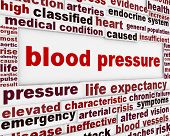 stock photo of pressure  - Blood pressure warning message background - JPG 