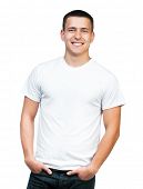 stock photo of man  - white t - JPG 