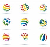 foto of globe  - Abstract globe multicolor vector icons - JPG 