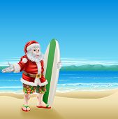 image of bermuda  - Summer Santa in beach wear long board shorts or Bermuda shorts and flip - JPG 