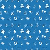 stock photo of education  - A repeating seamless education subjects background tile texture with lots of drawings of different education categories or subject topic icons - JPG 