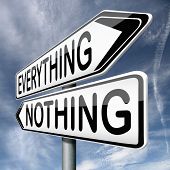 picture of failure  - everything or nothing win or loose taking risk success or failure all or nothing - JPG 