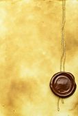 picture of credence  - Old paper with wax seal close up - JPG 