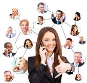 stock photo of group  - A group of people talking on the phone - JPG 