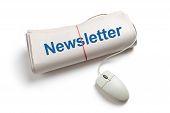 stock photo of mouse  - Newsletter and Computer mouse with white background - JPG 