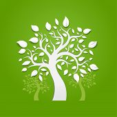 stock photo of abstract  - Abstract vector trees on green background - JPG 