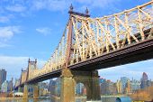 image of bridge  - Queensboro bridge connecting Manhattan with Queens in New York City, NY
** Note: Slight blurriness, best at smaller sizes - JPG 
