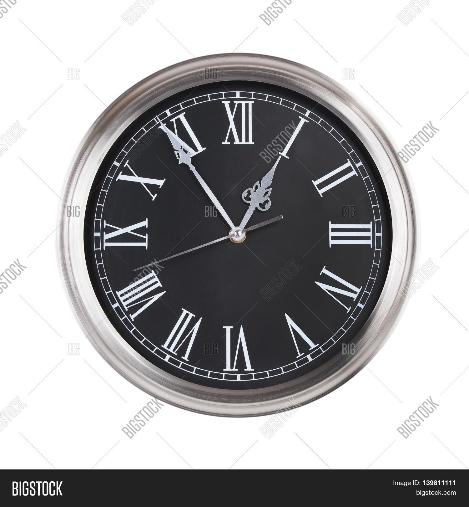 Five O'clock On Round Clock Face Image & Photo Bigstock