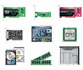 picture of computer  - Vector white computer icon set - JPG 