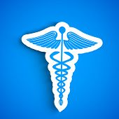 foto of medical  - Abstract medical background with caduceus medical symbol - JPG 