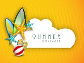 picture of holidays  - Summer Holidays background with shiny starfish - JPG 