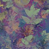 image of art  - art leaves autumn background in blue color - JPG 