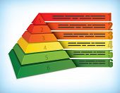stock photo of six  - Pyramidal presentation template with six step - JPG 